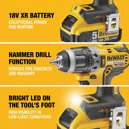 XR 18V Hammer Drill DCD796P2‑QW